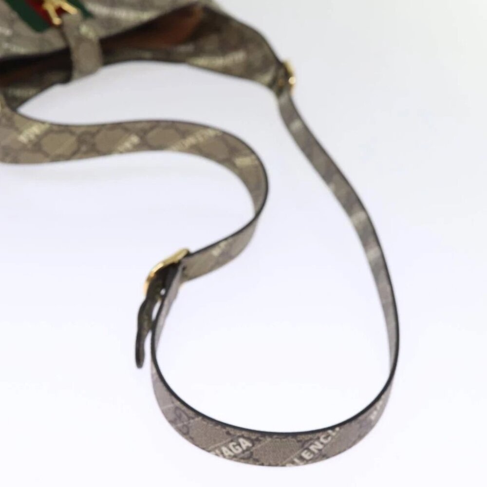 GUCCI GG Supreme Web Sherry Line Jackie Bag BALENCIAGA Beige 636706 Auth 749... - Picture 10 of 15